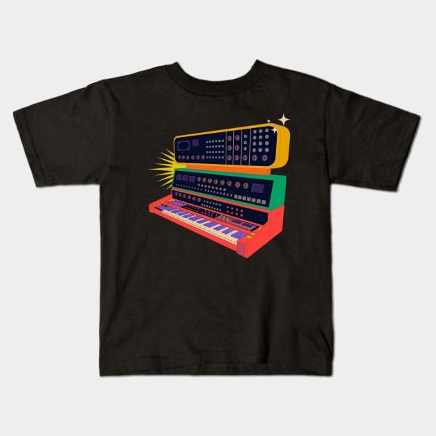 the electronic sound Kids T-Shirt by Xela Wilma